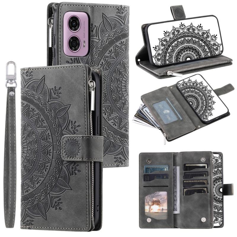 Kožna Futrola Motorola Edge 50 Fusion Novčanik S Efektom Antilopa Cvijeta Mandala