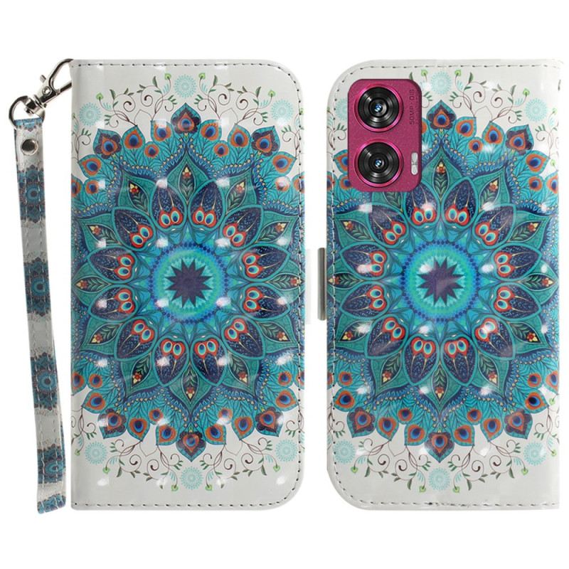Kožna Futrola Motorola Edge 50 Fusion Zelena Mandala S Remenom