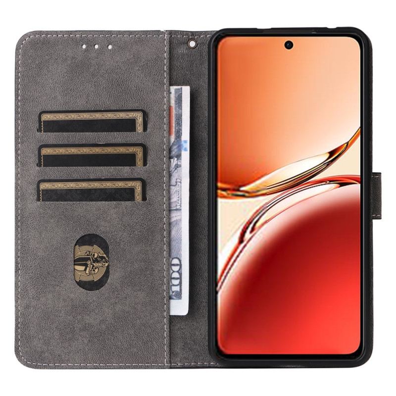 Flip Futrola Oppo Reno 12f 5g Maskice Za Mobitele Rfid Blokiranje I Remen S Efektom Brušene Kože