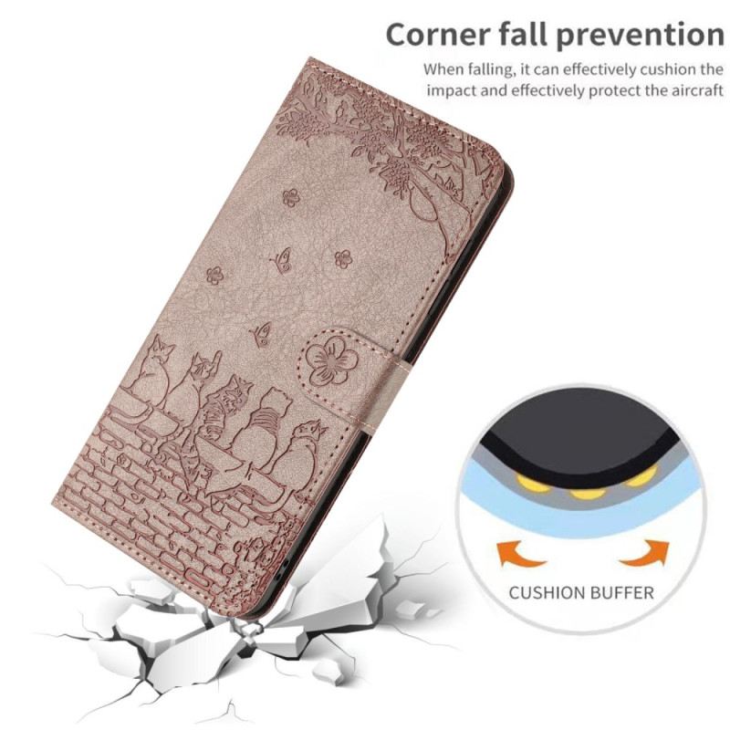 Futrola iPhone 15 Plus Cvjetni Mačak S Remenom