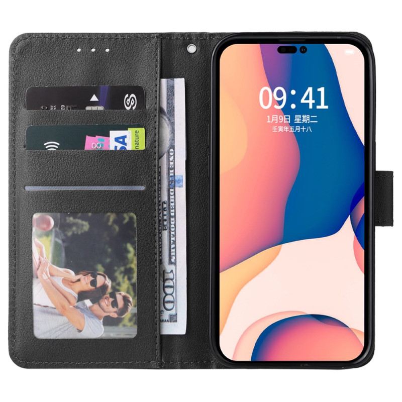 Kožna Futrola iPhone 15 Plus Klasični Kožni Stil S Remenom