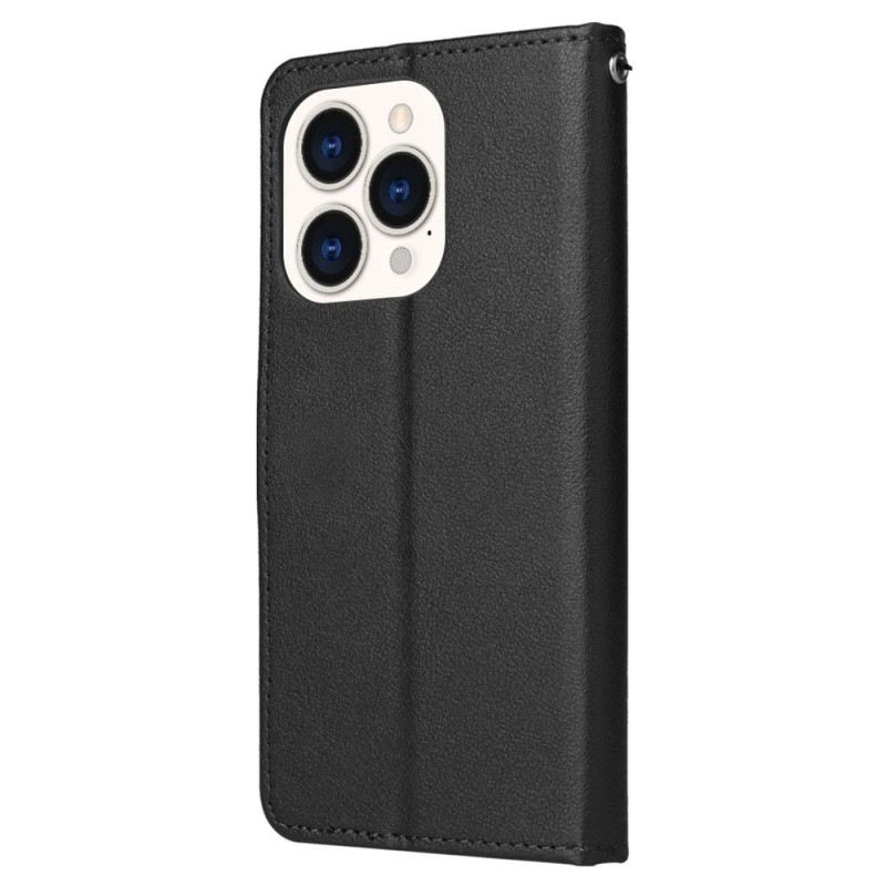 Kožna Futrola iPhone 15 Plus Klasični Kožni Stil S Remenom