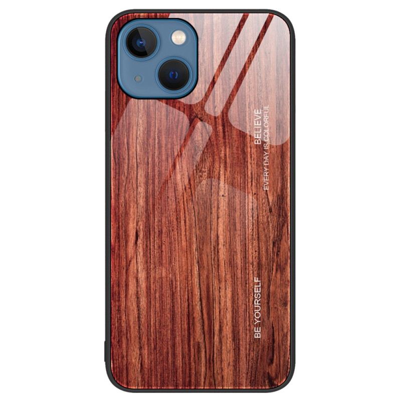 Maskica iPhone 15 Plus Drveni Dizajn Od Kaljenog Stakla