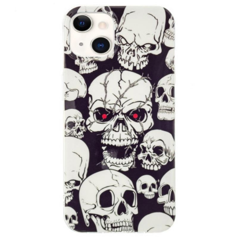 Maskica iPhone 15 Plus Fluorescentne Lubanje