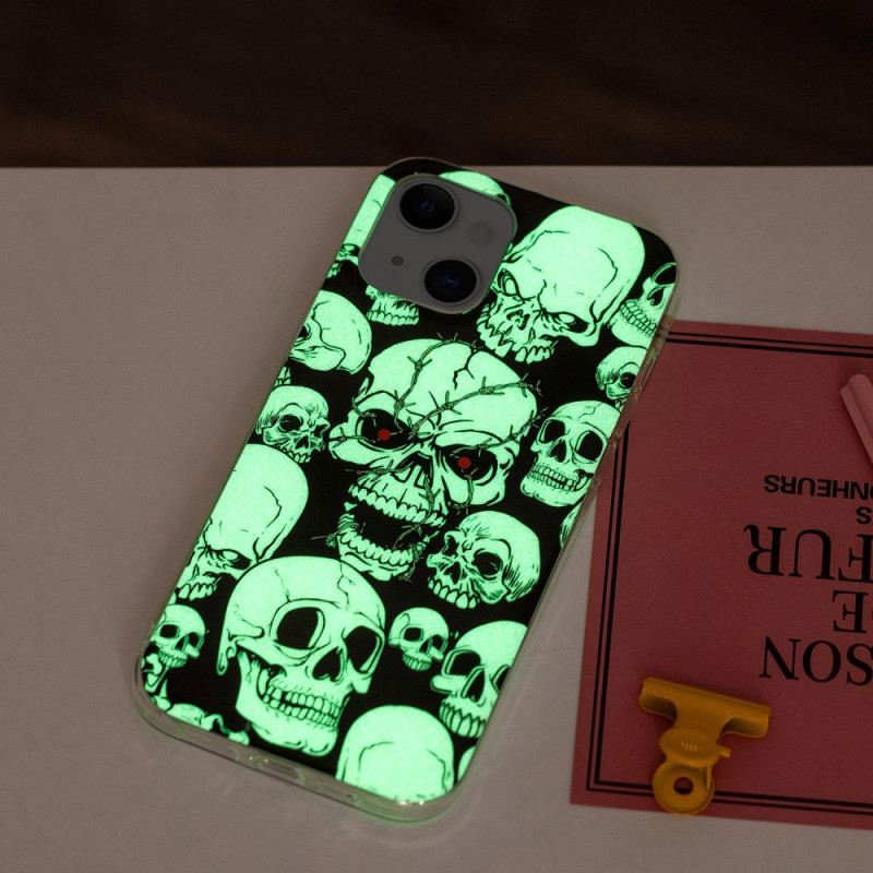 Maskica iPhone 15 Plus Fluorescentne Lubanje