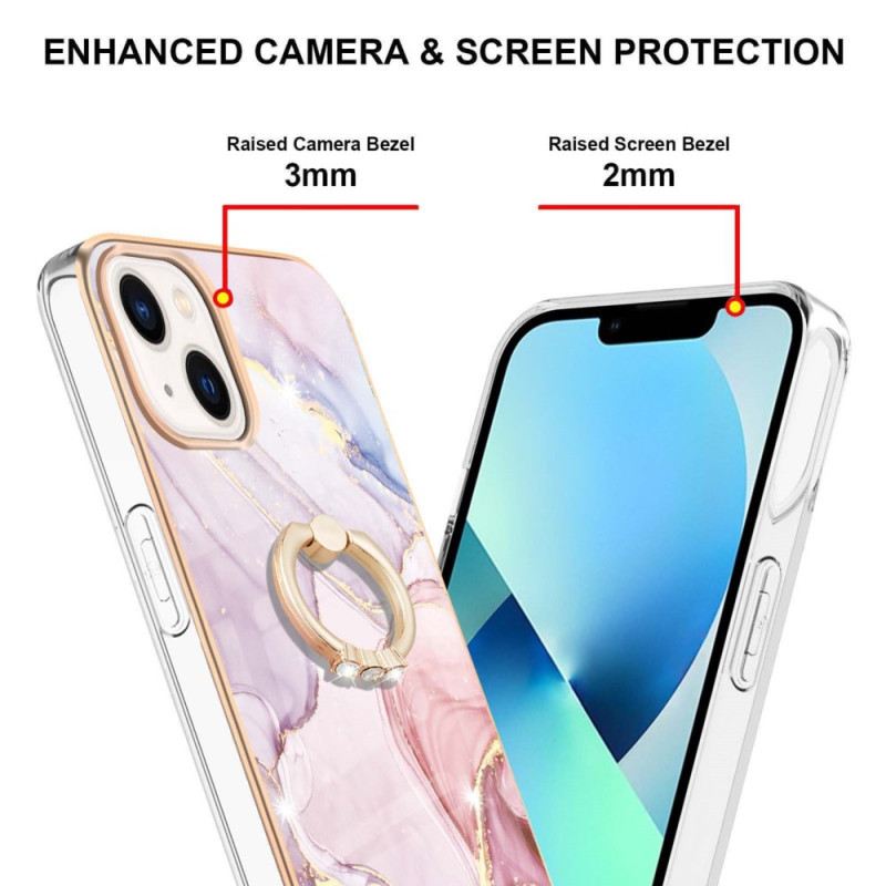 Maskica iPhone 15 Plus Mramorni Stil S Potpornim Prstenom
