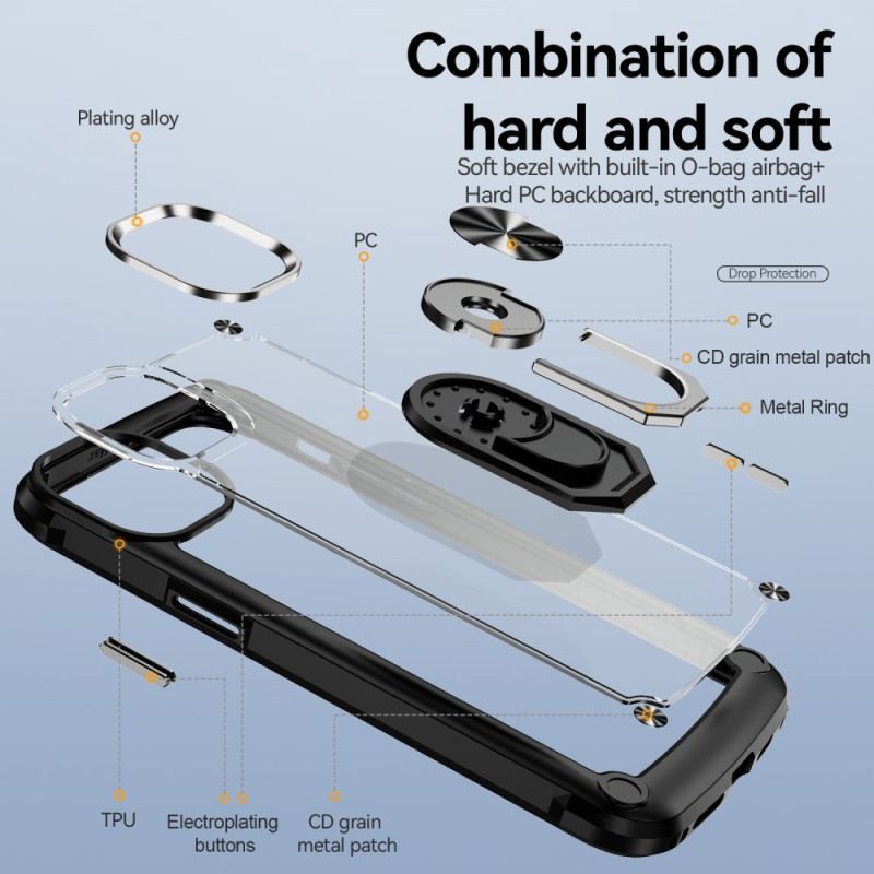 Maskica iPhone 15 Plus Prozirno S Potpornim Prstenom