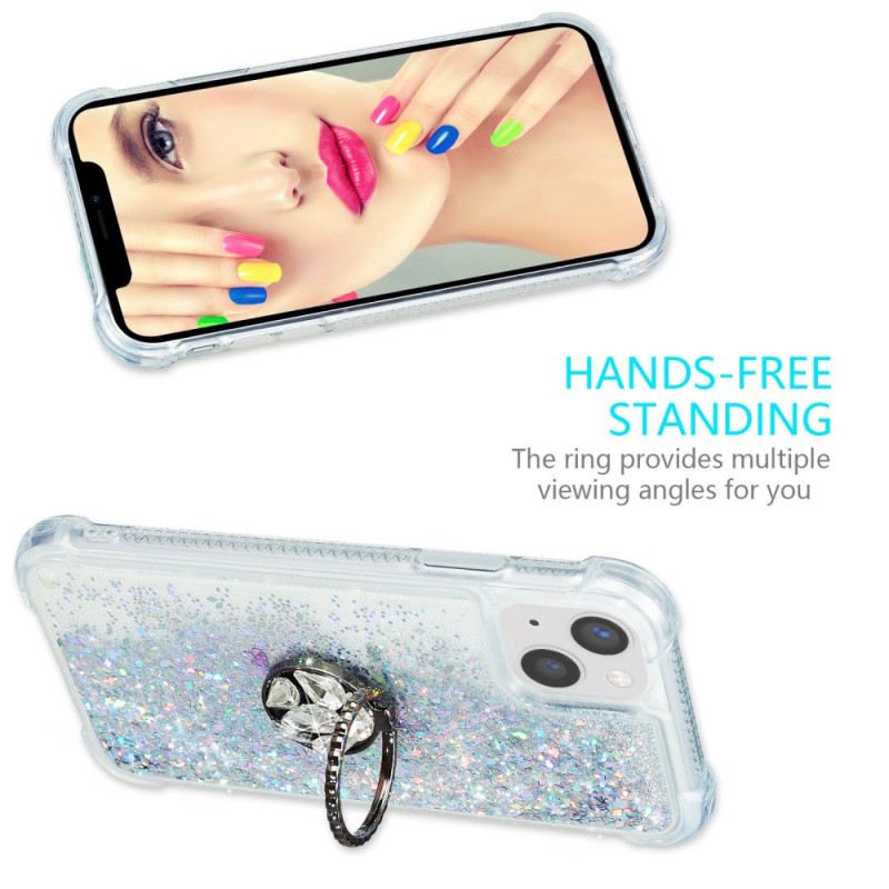 Maskica iPhone 15 Plus Šljokice S Potpornim Prstenom