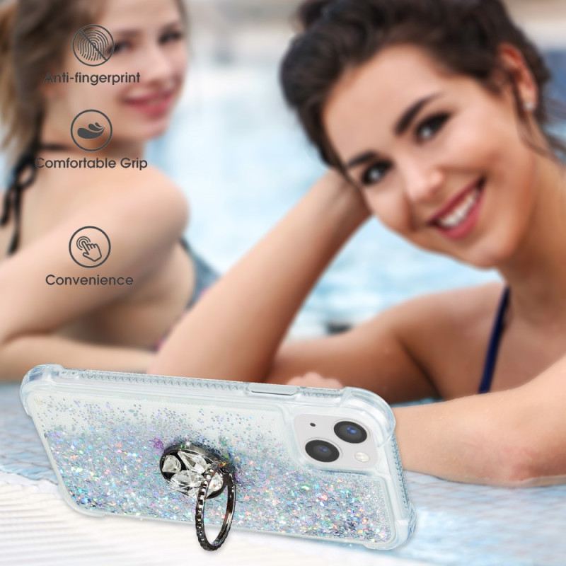 Maskica iPhone 15 Plus Šljokice S Potpornim Prstenom