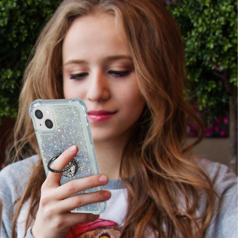 Maskica iPhone 15 Plus Šljokice S Potpornim Prstenom
