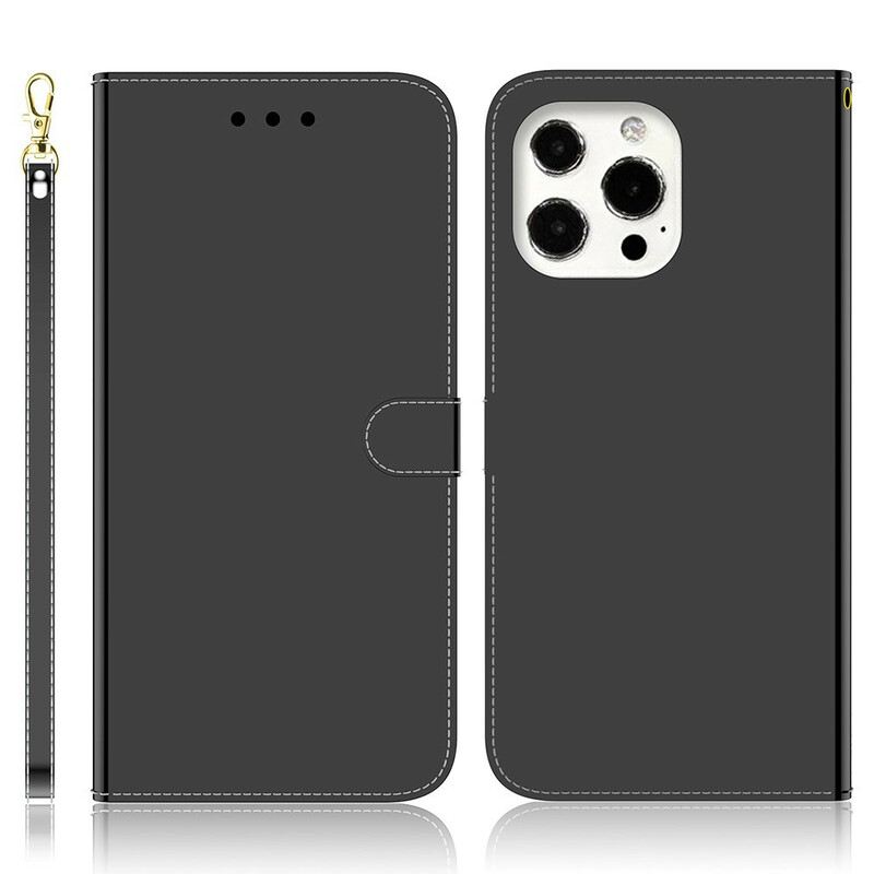 Futrola iPhone 13 Pro Max Poklopac Ogledala Od Umjetne Kože