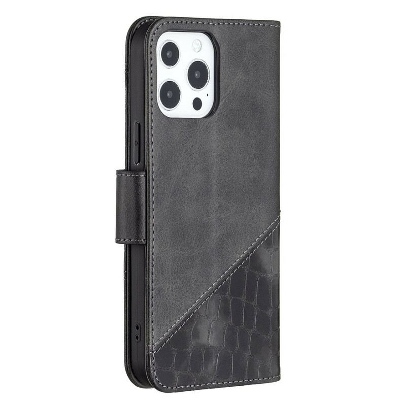 Kožna Futrola iPhone 13 Pro Max Klasični Efekt Krokodilske Kože
