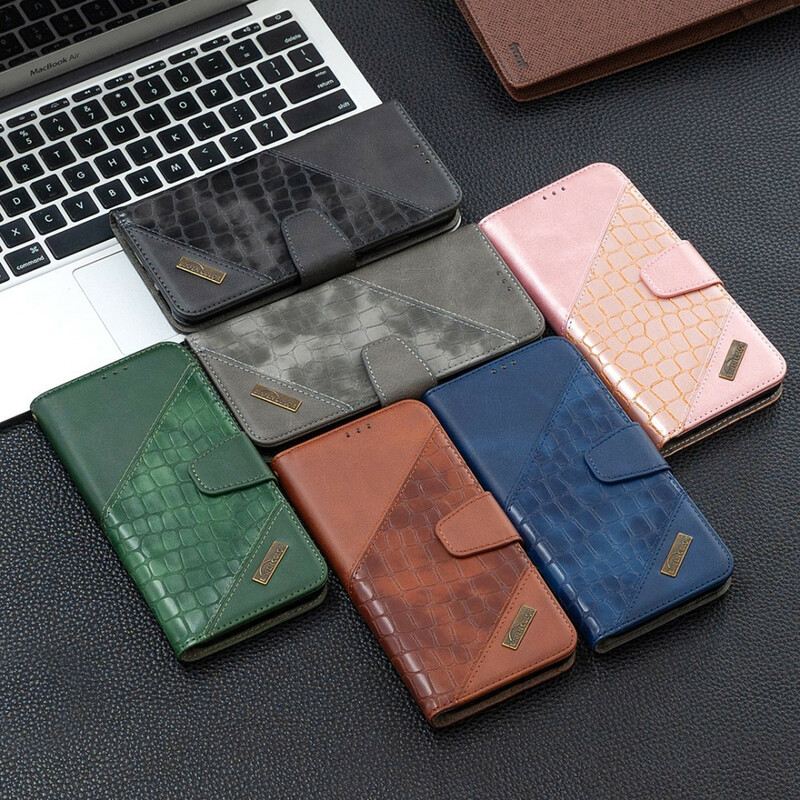 Kožna Futrola iPhone 13 Pro Max Klasični Efekt Krokodilske Kože