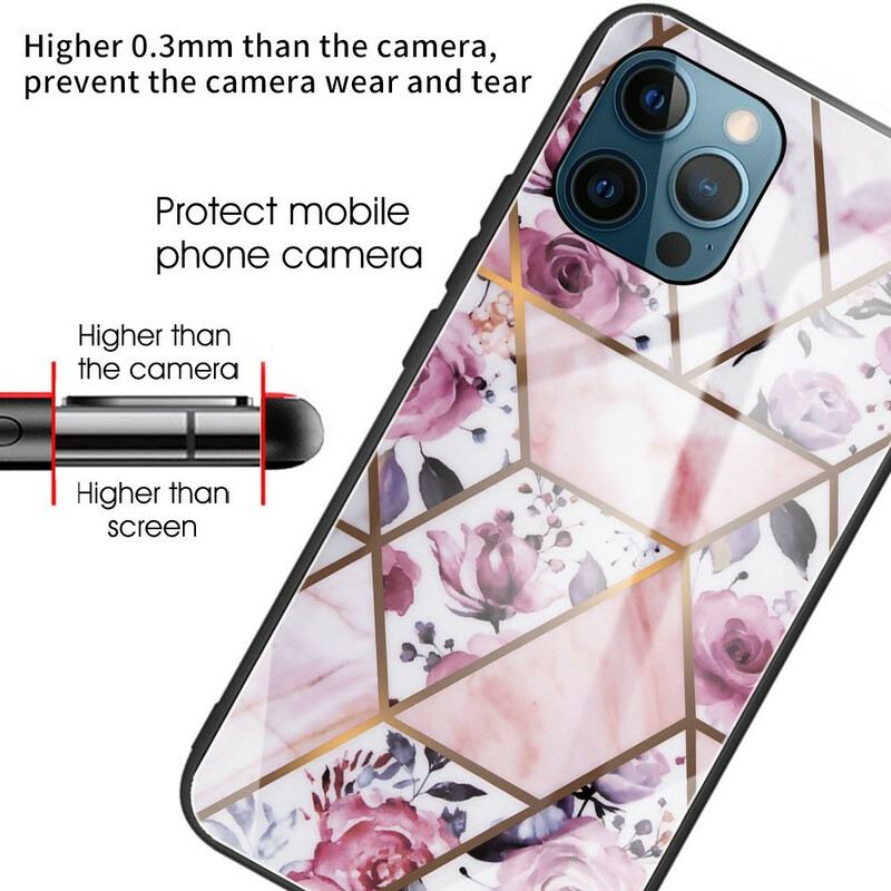 Maskica iPhone 13 Pro Max Geometry Mramorno Kaljeno Staklo