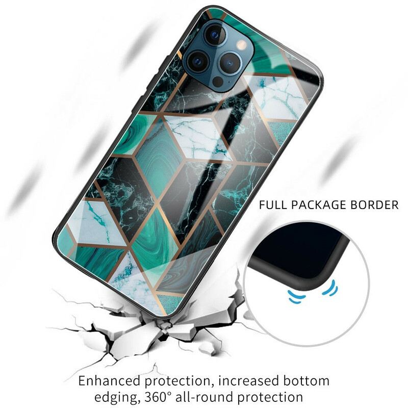 Maskica iPhone 13 Pro Max Geometry Mramorno Kaljeno Staklo