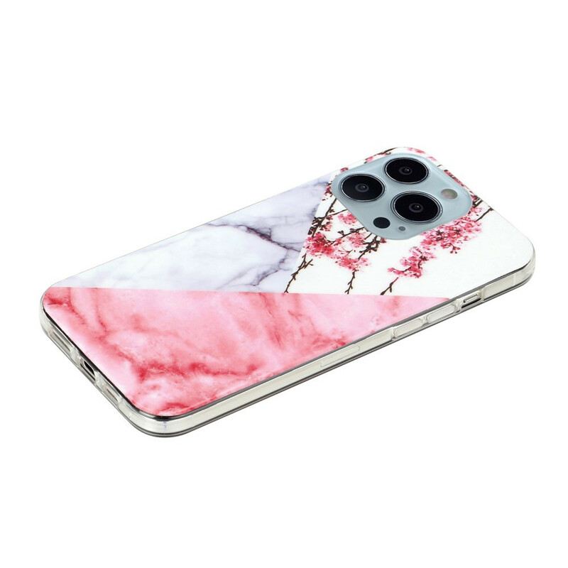 Maskica iPhone 13 Pro Max Mramorirani Cvijet Šljive