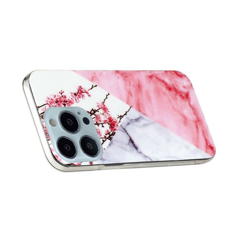 Maskica iPhone 13 Pro Max Mramorirani Cvijet Šljive