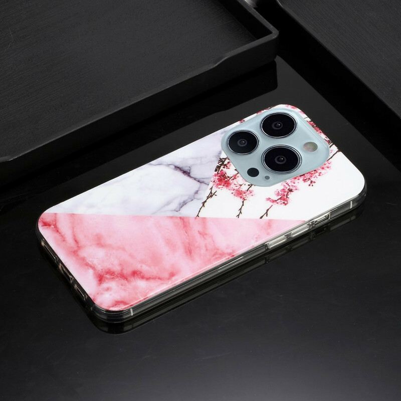 Maskica iPhone 13 Pro Max Mramorirani Cvijet Šljive