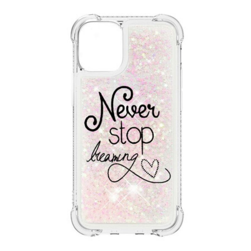 Maskica iPhone 13 Pro Max Never Stop Dreaming Glitter