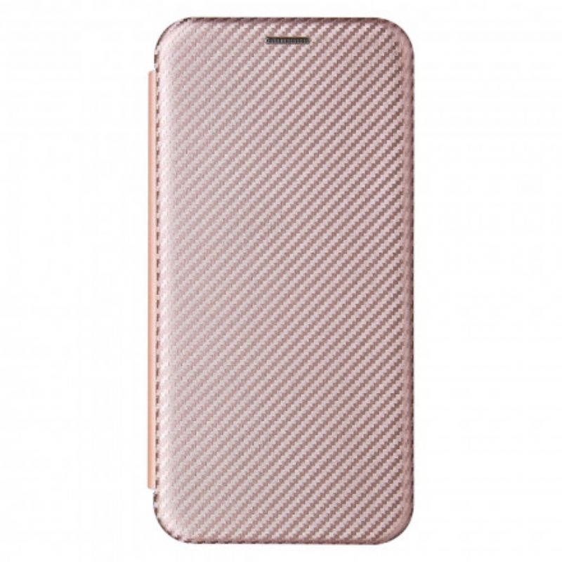 Flip Futrola Xiaomi Redmi Note 10 / 10S Kožna Futrola Karbonska Vlakna S Potpornim Prstenom