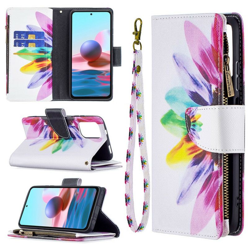 Futrola Xiaomi Redmi Note 10 / 10S Cvjetni Džep S Patentnim Zatvaračem