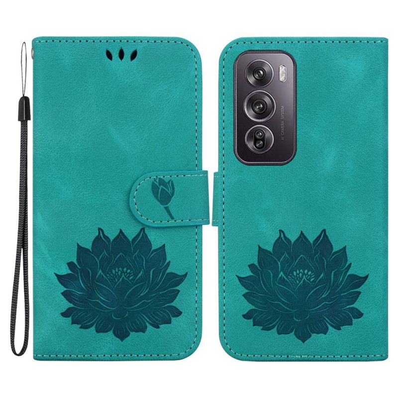 Kožna Futrola Oppo Reno 12 Pro 5g Lotusov Cvijet S Remenom
