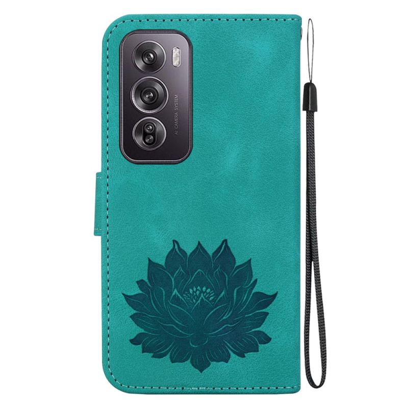 Kožna Futrola Oppo Reno 12 Pro 5g Lotusov Cvijet S Remenom