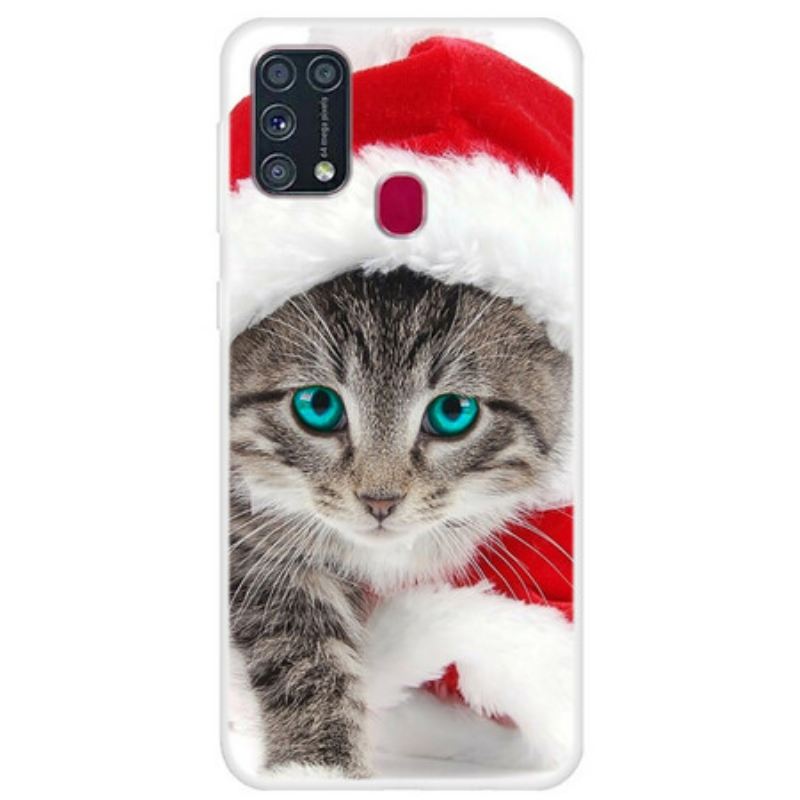 Maskica Samsung Galaxy M31 Božićna Mačka