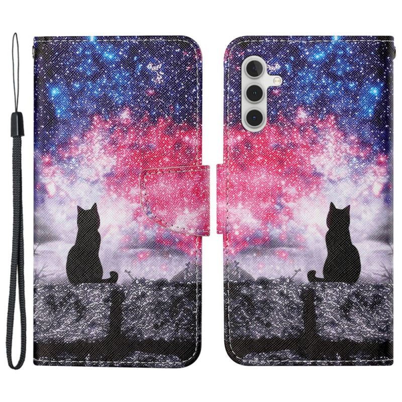 Flip Futrola Samsung Galaxy A15 5g Zvjezdano Nebo I Mačka