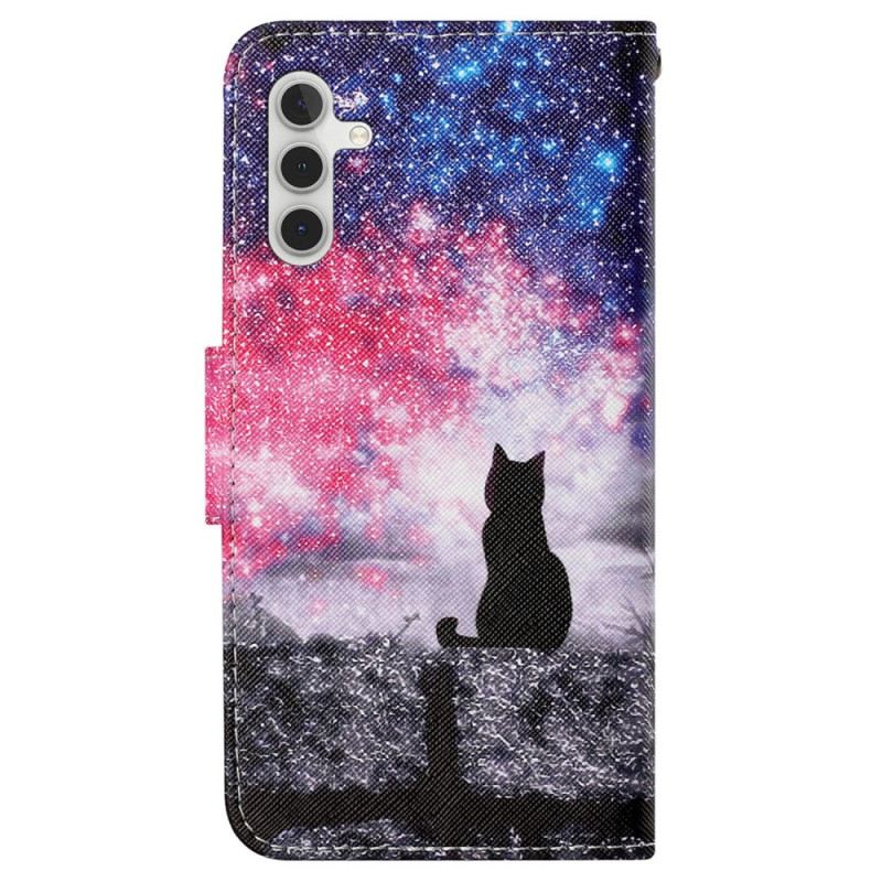 Flip Futrola Samsung Galaxy A15 5g Zvjezdano Nebo I Mačka