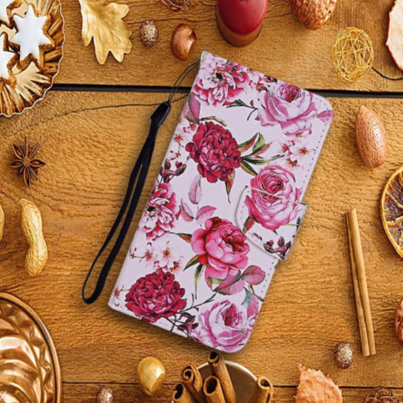 Flip Futrola Xiaomi Redmi Note 9 Pro 5G Majstorski Cvjetovi S Remenom