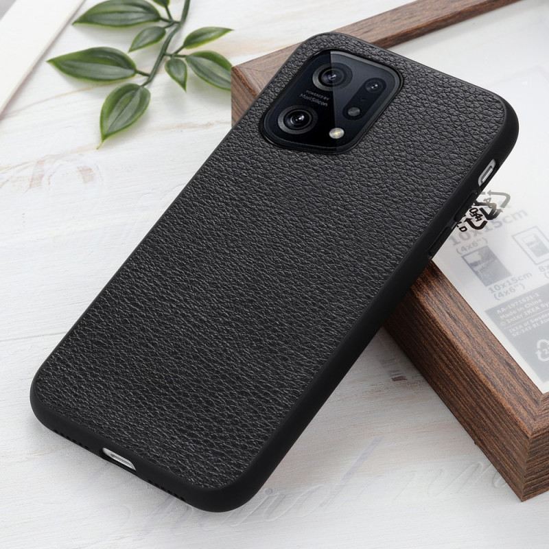 Maskica Oppo Find X5 Prava Litchi Koža