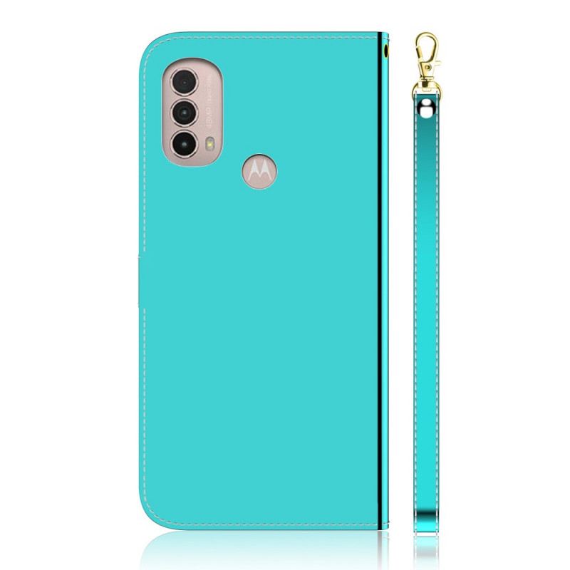 Kožna Futrola Moto E40 / E30 / E20 Poklopac Ogledala Od Umjetne Kože