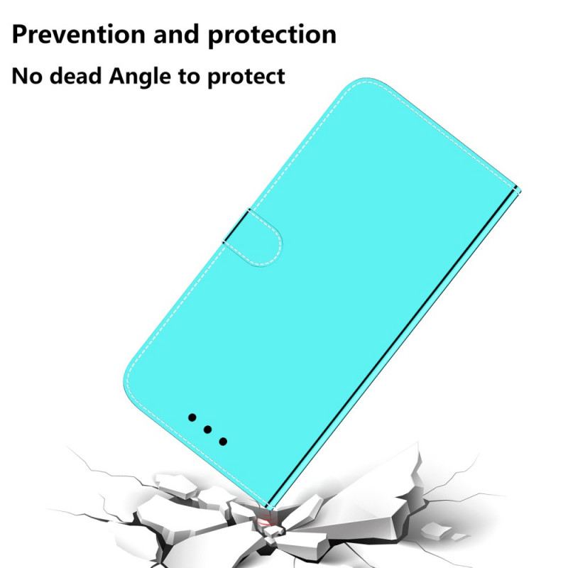Kožna Futrola Moto E40 / E30 / E20 Poklopac Ogledala Od Umjetne Kože