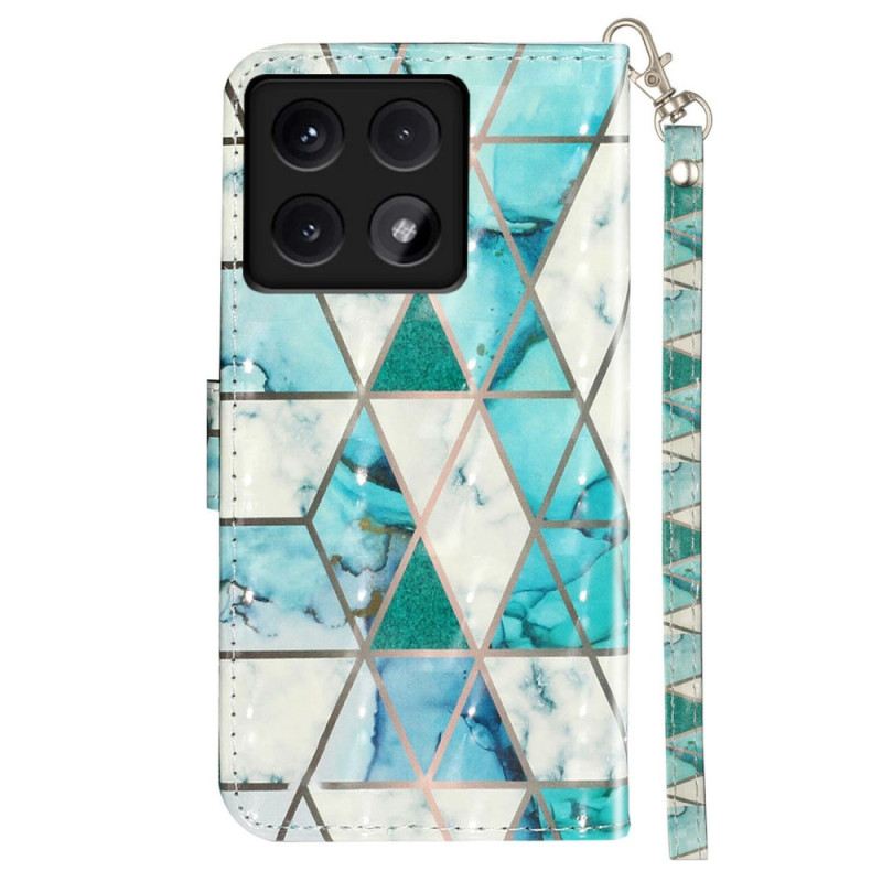 Flip Futrola Xiaomi 14t Zeleni Mramor S Remenom