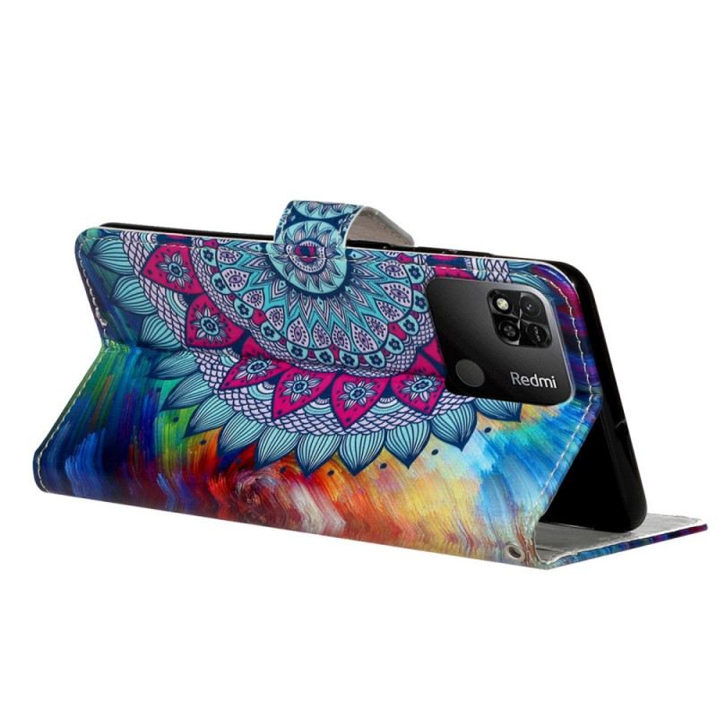 Kožna Futrola Xiaomi Redmi 10A Šarena Mandala S Remenom