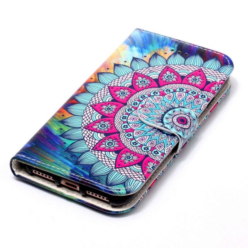 Kožna Futrola Xiaomi Redmi 10A Šarena Mandala S Remenom