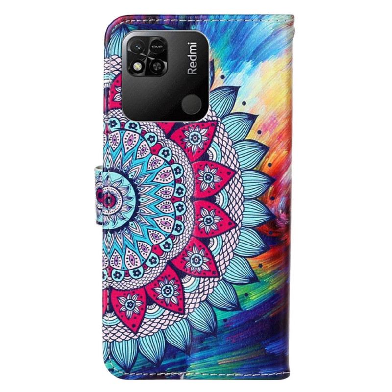 Kožna Futrola Xiaomi Redmi 10A Šarena Mandala S Remenom