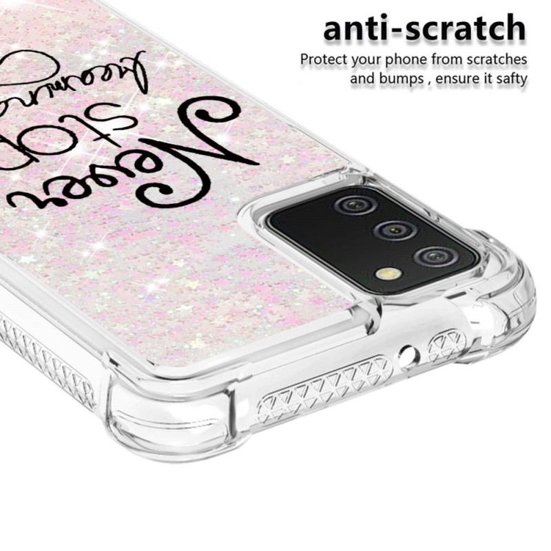 Maskica Samsung Galaxy A03s Never Stop Dreaming Glitter