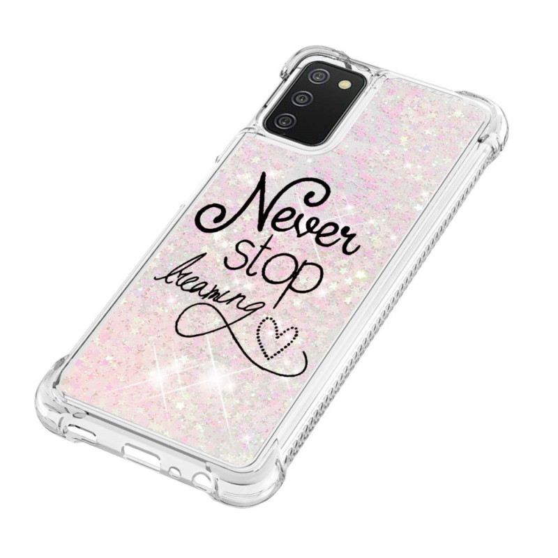 Maskica Samsung Galaxy A03s Never Stop Dreaming Glitter