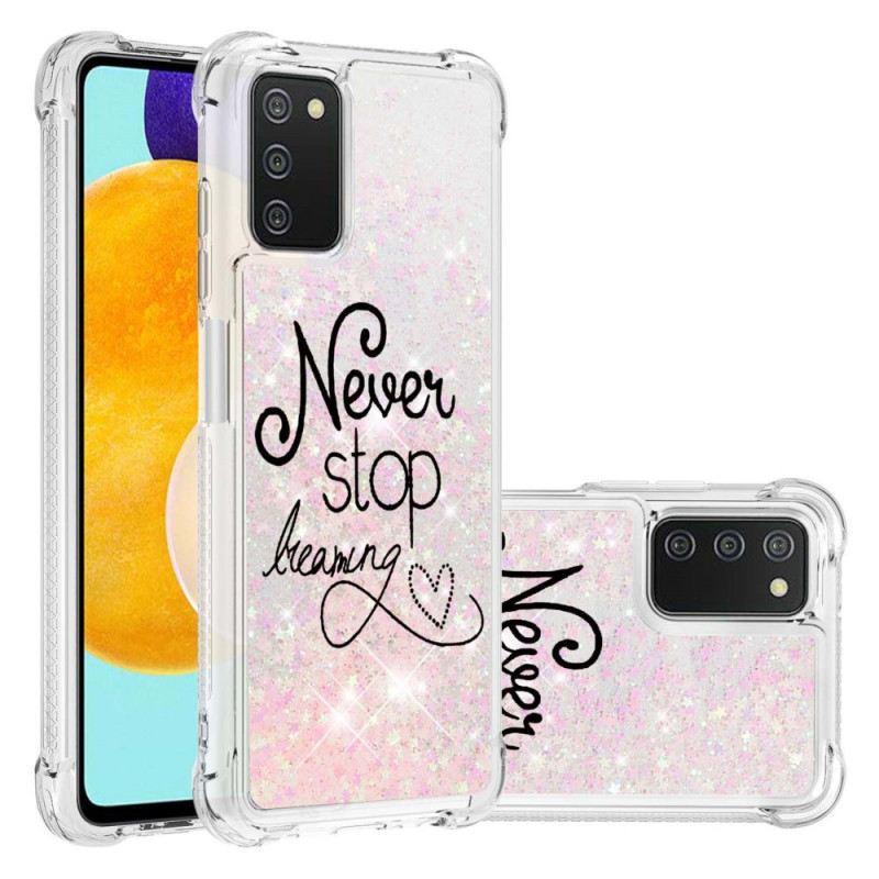 Maskica Samsung Galaxy A03s Never Stop Dreaming Glitter