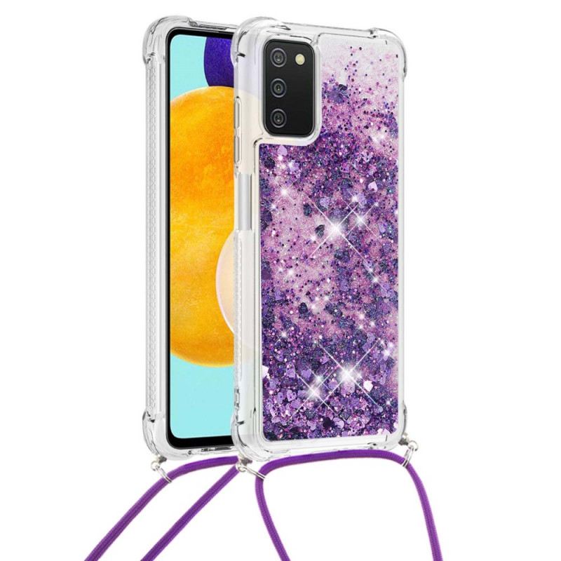 Maskica Samsung Galaxy A03s Šljokice S Uzicom