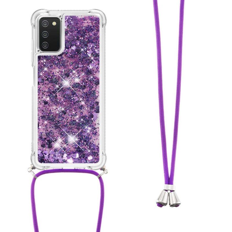 Maskica Samsung Galaxy A03s Šljokice S Uzicom