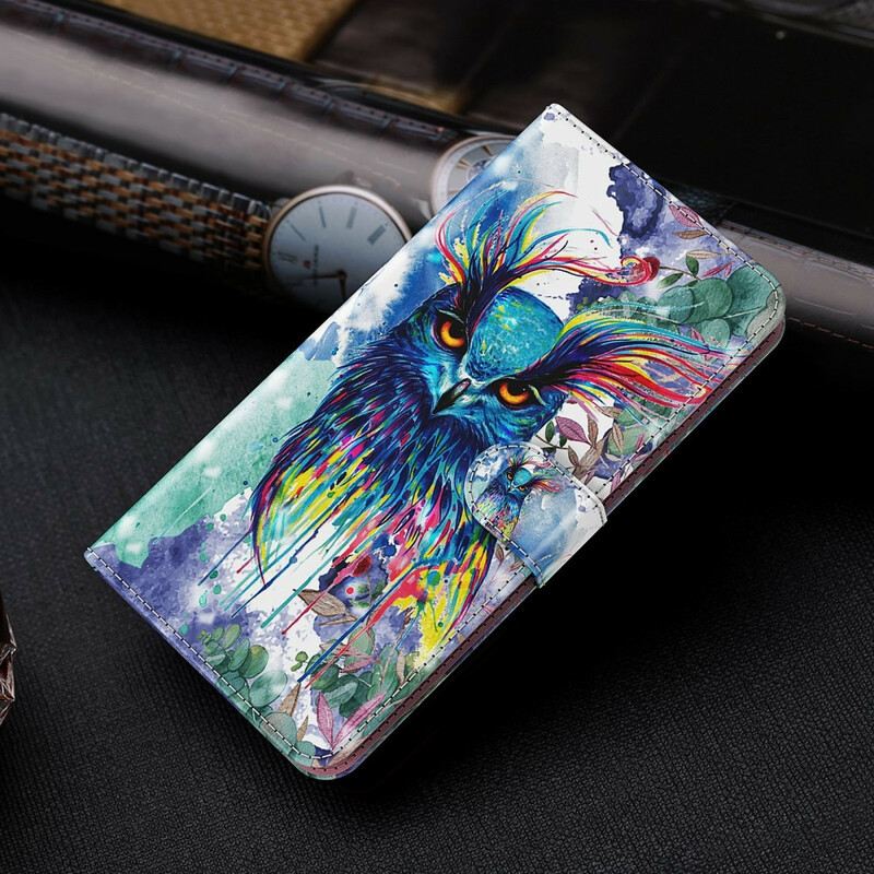 Kožna Futrola Huawei P Smart 2021 Akvarel Ptica