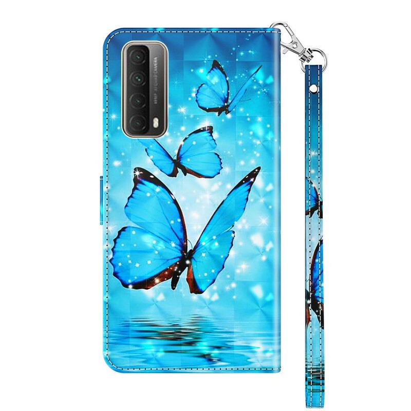 Kožna Futrola Huawei P Smart 2021 Leteći Plavi Leptiri