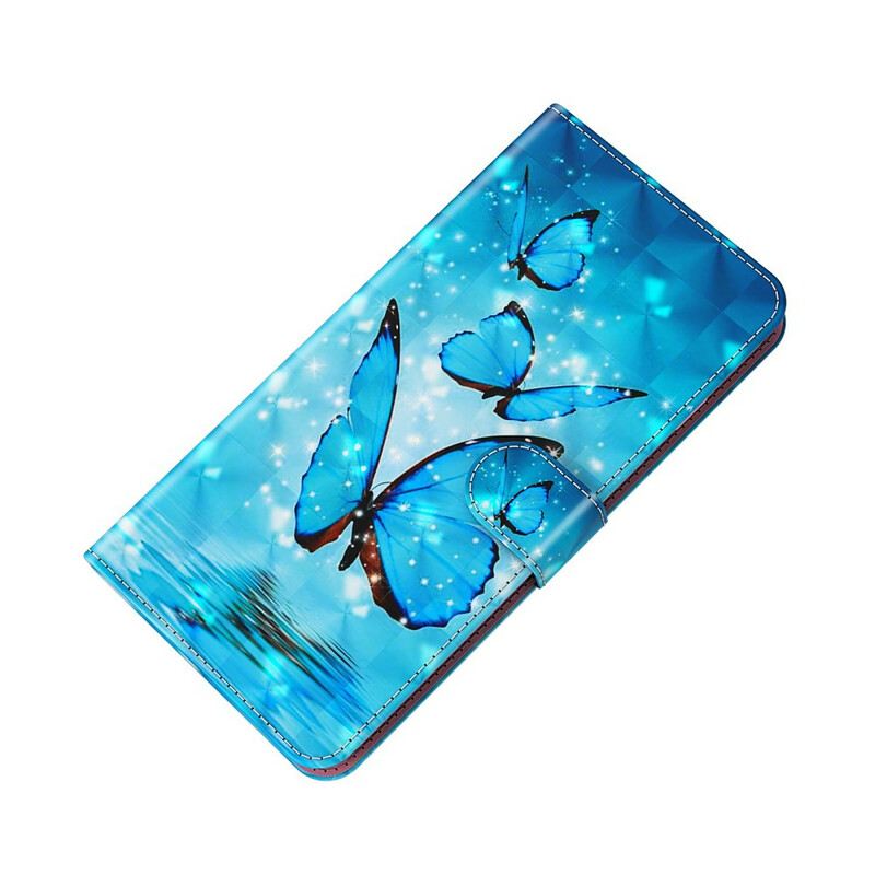 Kožna Futrola Huawei P Smart 2021 Leteći Plavi Leptiri