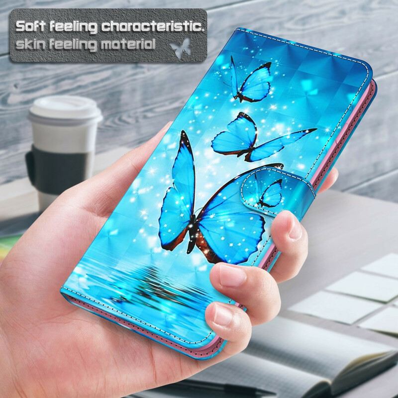 Kožna Futrola Huawei P Smart 2021 Leteći Plavi Leptiri