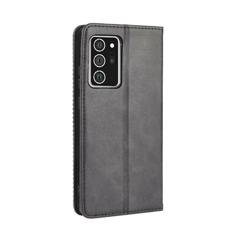 Flip Futrola Samsung Galaxy Note 20 Kožna Futrola Efekt Stilizirane Vintage Kože
