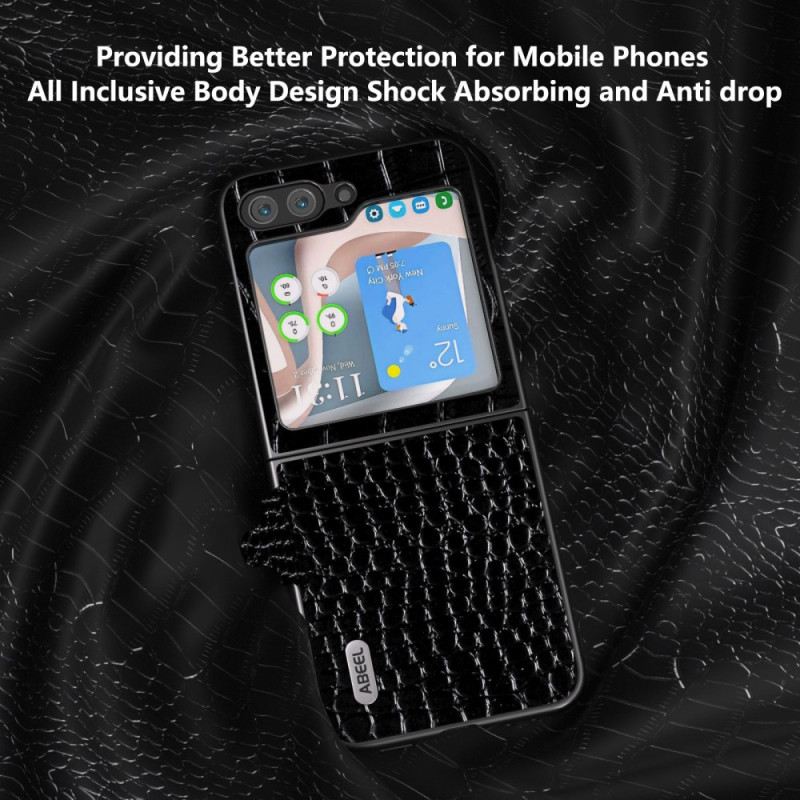 Maskica Samsung Galaxy Z Flip 5 Prava Abeel Teksturirana Koža