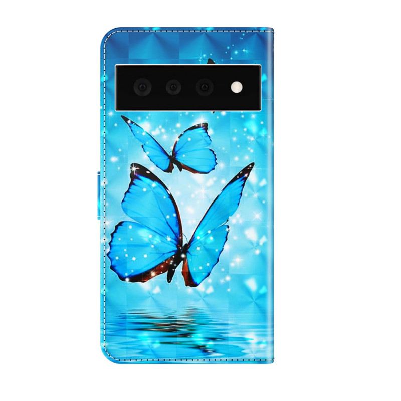 Flip Futrola Google Pixel 6 Pro Leteći Plavi Leptiri